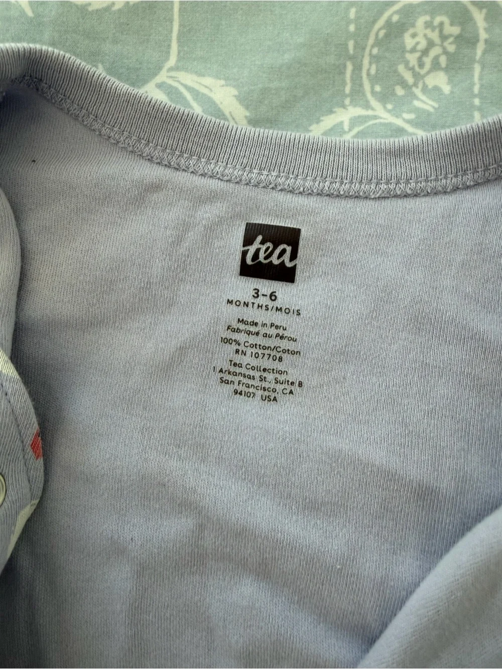 Tea Collection Lavender Footie with Red Ladybug Print